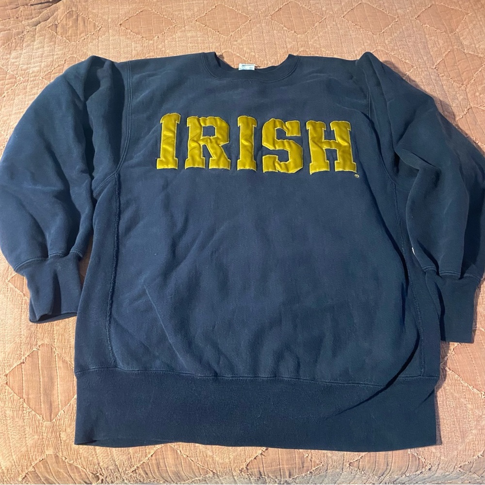 University of Notre Dame Champion Navy Blue Crewneck Size XL